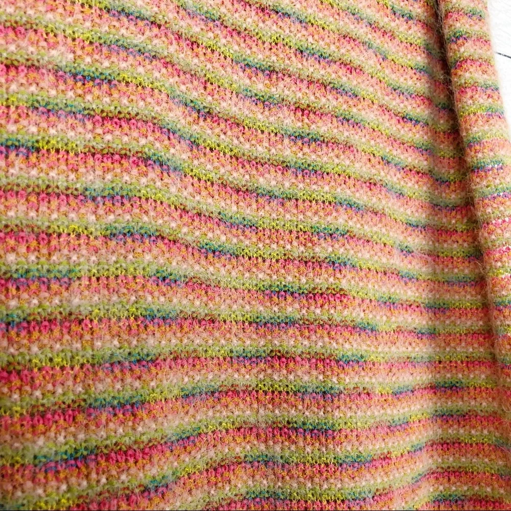 Urban Outfitters Coral Fuzzy‎ Soft Stripped Long Scarf